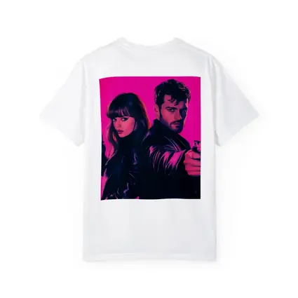 Man and Woman Agents Pink Neon Background