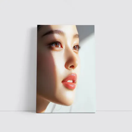 Asian Woman Portrait Soft White Background