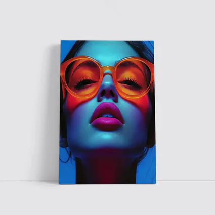 Neon Fashion Woman Orange Sunglasses Blue Light