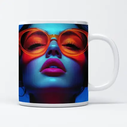 Neon Fashion Woman Orange Sunglasses Blue Light
