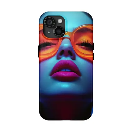 Neon Fashion Woman Orange Sunglasses Blue Light