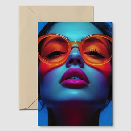 Neon Fashion Woman Orange Sunglasses Blue Light