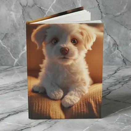 Fluffy White Maltese Puppy On Couch