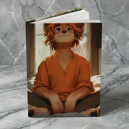 Anime Lion Boy Sitting Cozy Indoor Room
