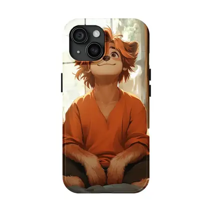 Anime Lion Boy Sitting Cozy Indoor Room