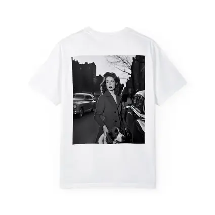 Elegant Woman Dog City Street Retro