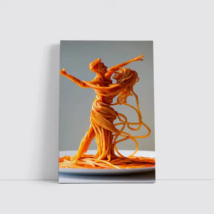 Dancing Couple Sculpture Made From Spaghetti