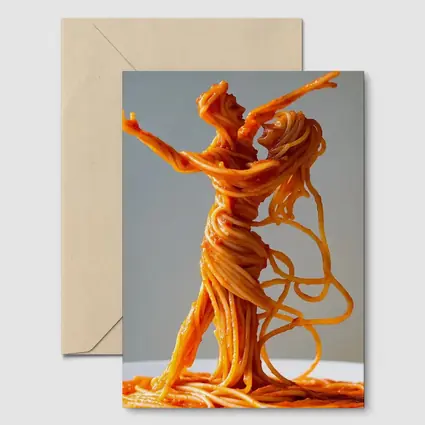 Dancing Couple Sculpture Made From Spaghetti