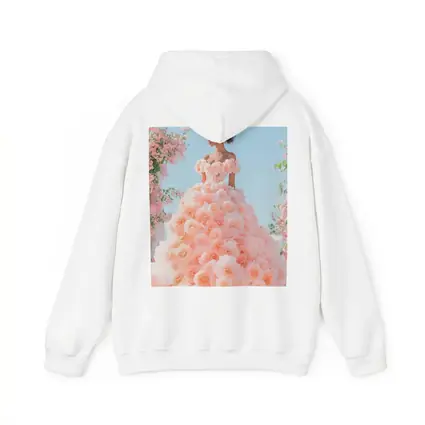 Woman Rose Gown Pink Floral Sky