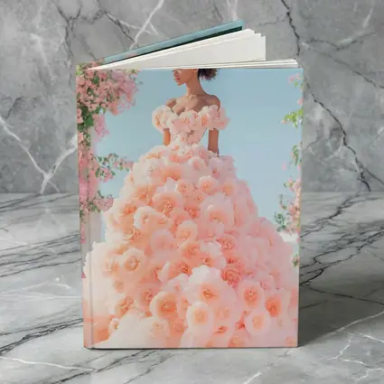 Woman Rose Gown Pink Floral Sky