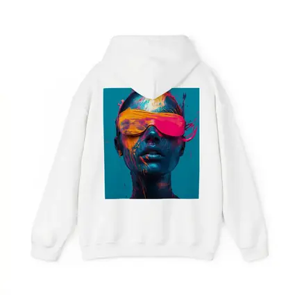 Neon Paint Splatter Woman VR Teal
