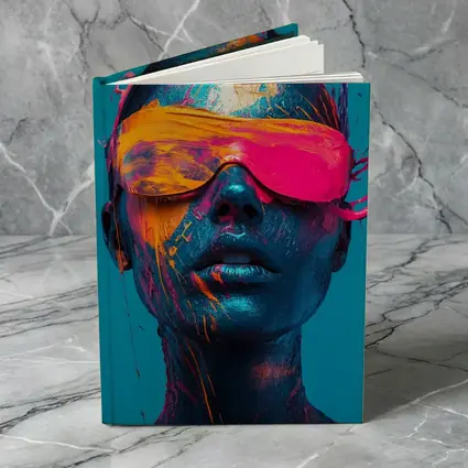 Neon Paint Splatter Woman VR Teal