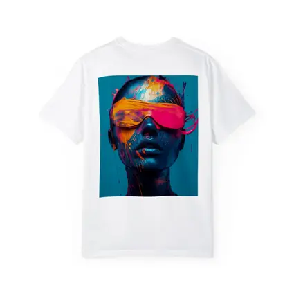 Neon Paint Splatter Woman VR Teal