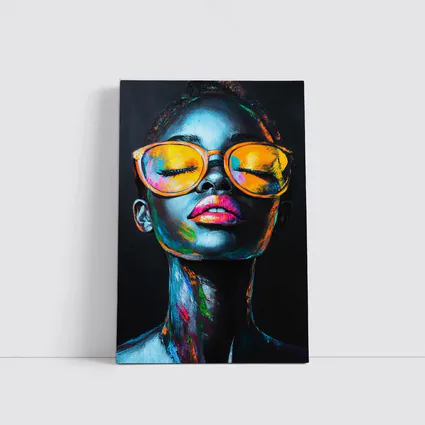 Colorful Woman Portrait With Orange Sunglasses