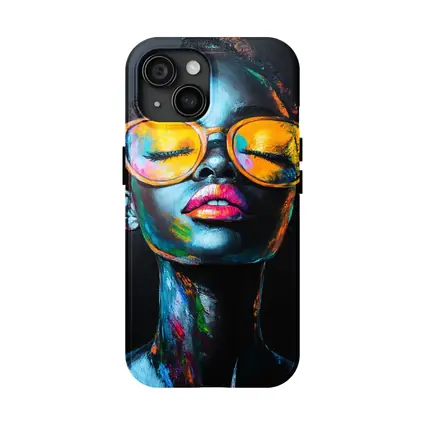 Colorful Woman Portrait With Orange Sunglasses
