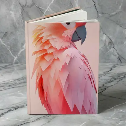 Pink Cockatoo Parrot Paper Art Portrait