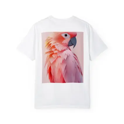 Pink Cockatoo Parrot Paper Art Portrait
