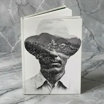 Double Exposure Man Portrait Mountain Village