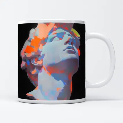 Classical Greek Statue Neon Paint Dark Background