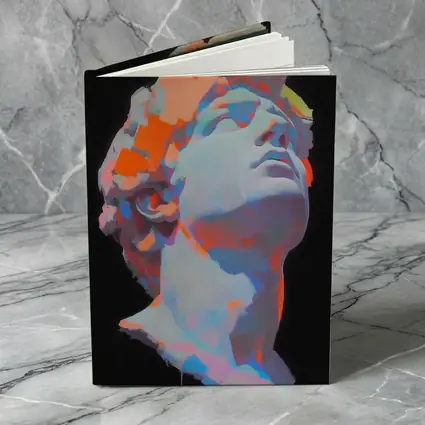 Classical Greek Statue Neon Paint Dark Background