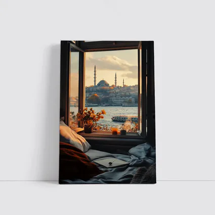 Istanbul Mosque View From Cozy Window