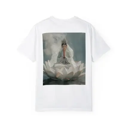 Guanyin Goddess Meditating on White Lotus