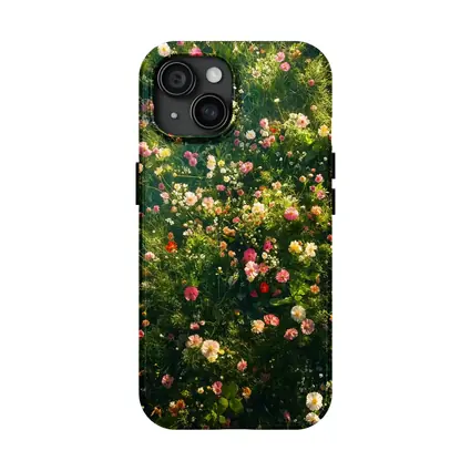 Colorful Wildflowers Blooming in Green Meadow