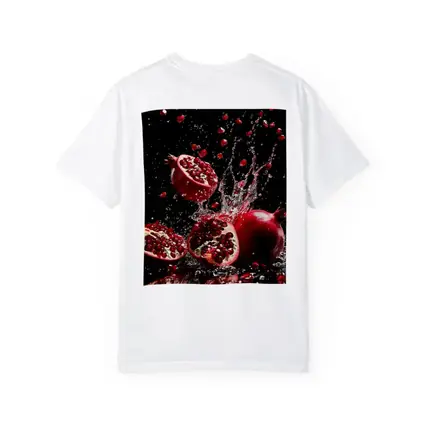 Red Pomegranates Exploding With Water Black Background