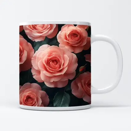 Pink Roses Blooming Against Dark Background