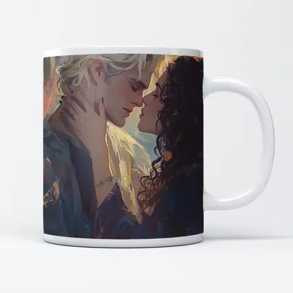 Fantasy Couple Romance Oil Painting Castle Background