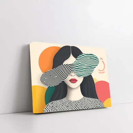 Pop Art Woman Bold Geometric Stripes