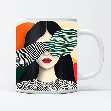 Pop Art Woman Bold Geometric Stripes