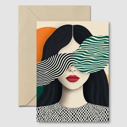 Pop Art Woman Bold Geometric Stripes