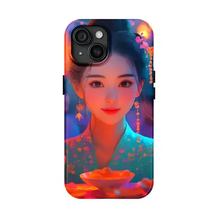 Chinese Girl Lantern Festival Digital Art