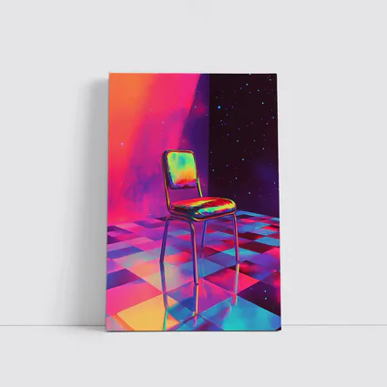 Retro Chair Psychedelic Space Starry Background