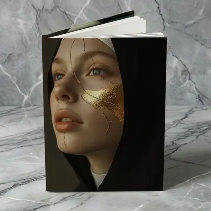 Nun Portrait with Gold Kintsugi Face