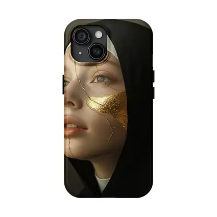 Nun Portrait with Gold Kintsugi Face