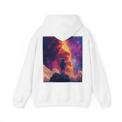 Astronaut Standing On Rock Cosmic Nebula