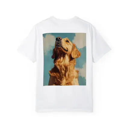 Golden Retriever Dog Blue Sky Painting