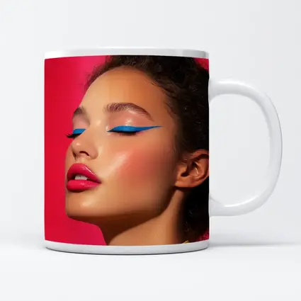 Bold Pop Art Makeup Woman Pink Background