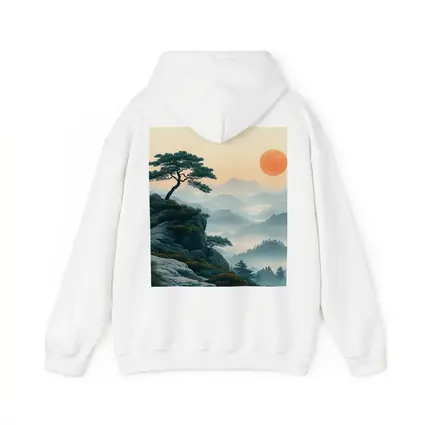 Japanese Pine Tree Mountain Sunrise Landscape