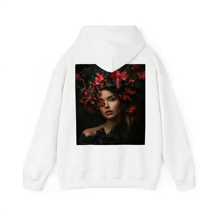 Dark Feminine Portrait Red Autumn Leaves Headdress