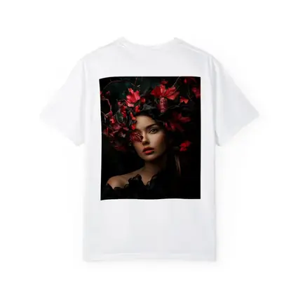 Dark Feminine Portrait Red Autumn Leaves Headdress