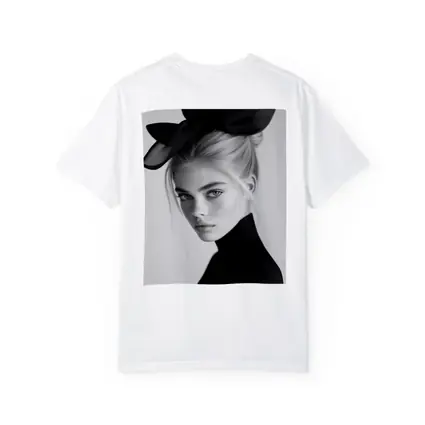 Black and White Fashion Portrait Woman Hat