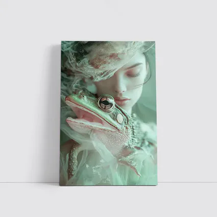 Girl Holding Green Frog Soft Fantasy