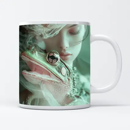 Girl Holding Green Frog Soft Fantasy