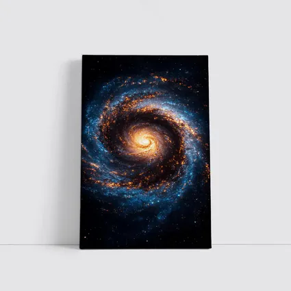 Spiral Galaxy Deep Space Blue Orange