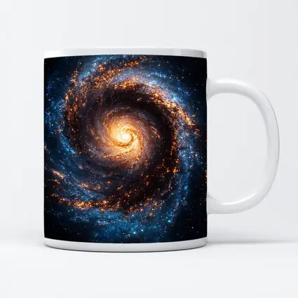 Spiral Galaxy Deep Space Blue Orange