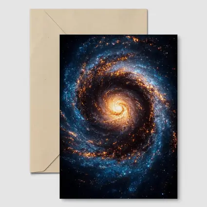 Spiral Galaxy Deep Space Blue Orange