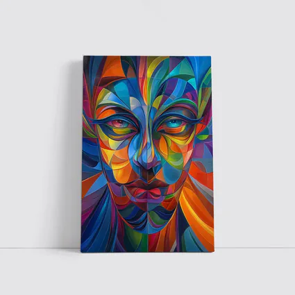 Colorful Abstract Human Face Geometric Art